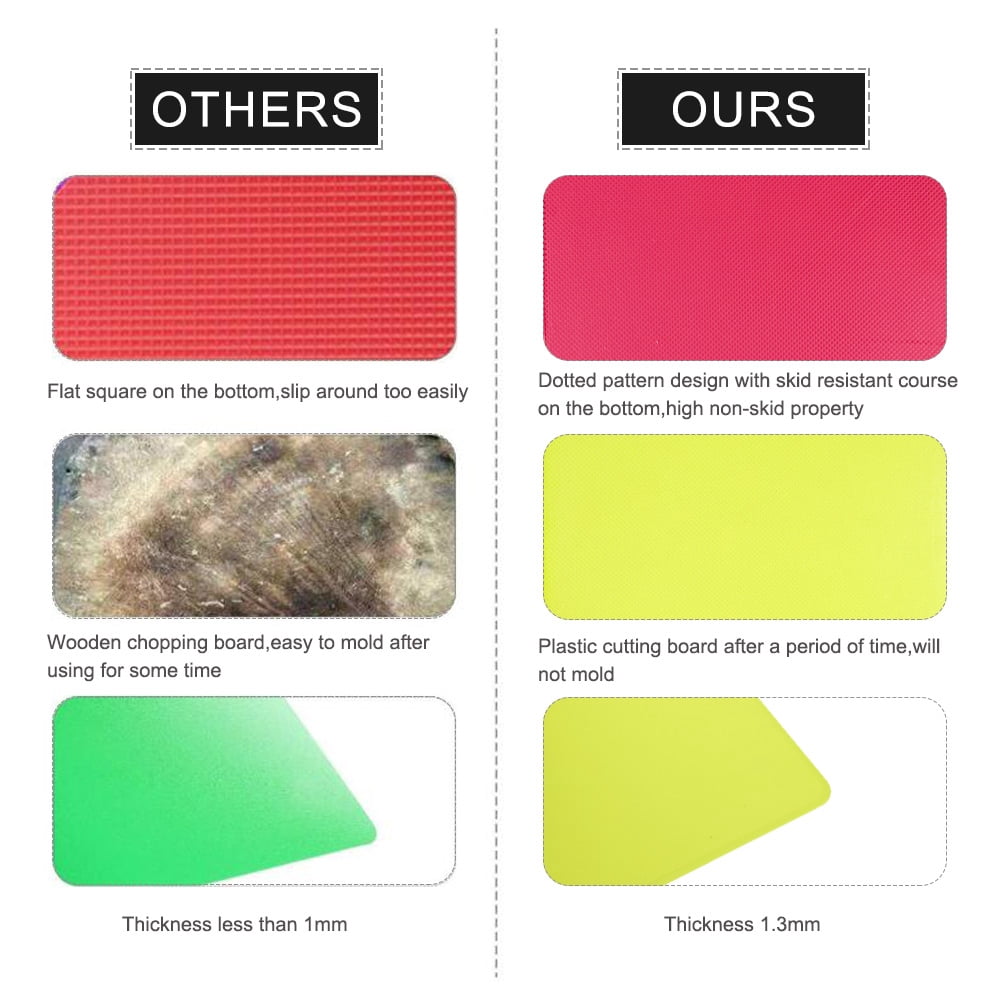 sixwipe 6 Pieces Flexible Cutting Boards for Kitchen, Cutting Mats for Cooking, Colored Cutting Mat Set, BPA Free Plastic Cutting Boards Non Slip Cutting Mats for Meat and Vegetables Dishwasher Safe