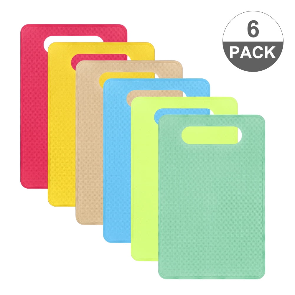 sixwipe 6 Pieces Flexible Cutting Boards for Kitchen, Cutting Mats for Cooking, Colored Cutting Mat Set, BPA Free Plastic Cutting Boards Non Slip Cutting Mats for Meat and Vegetables Dishwasher Safe
